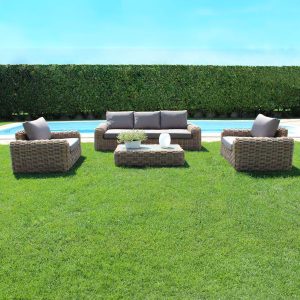 Salotto Rami in Wicker con Divano 3 Posti - Pinetarreda